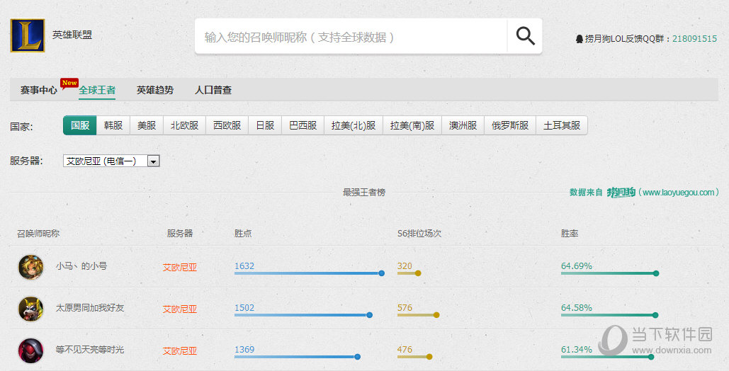 捞月狗英雄联盟王者排行榜在哪 - 捞月狗战绩查询不见了